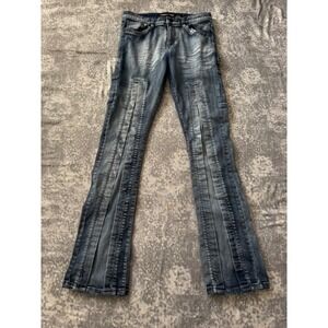 Legendary Status Mens Jeans Distressed Blue Wash Bootcut Size 20